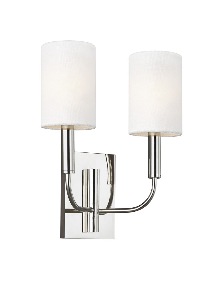 Wall lamps with lampshade - Elstead BRIANNA Wall lamp E14 2x60W Nickel FE-BRIANNA2-PN - product kolory-swiatla.pl 1