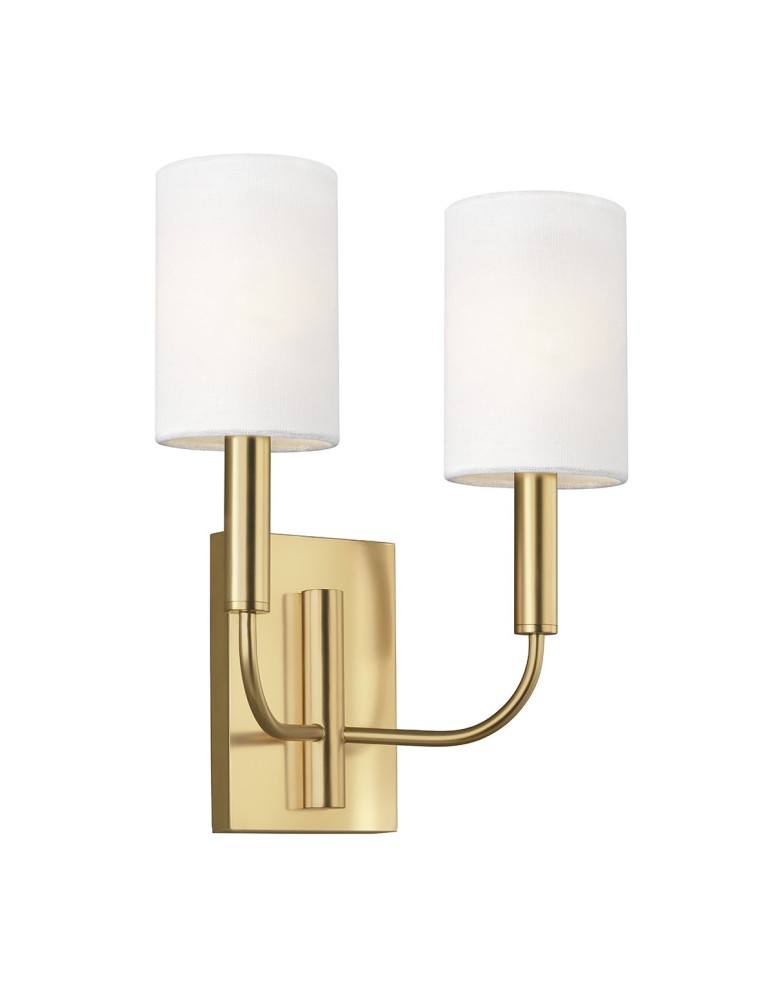 Wall lamps with lampshade - Elstead BRIANNA Wall lamp E14 2x60W Brass FE-BRIANNA2-BB - product kolory-swiatla.pl 1