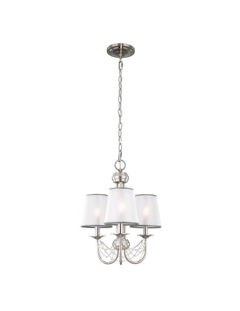 Chandelier with lampshade - Elstead AVELINE Chandelier E14 3x60W Steel FE-AVELINE3 - product kolory-swiatla.pl 1