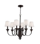 Chandelier with lampshade - Elstead ARBOR CREEK 6x60W Brown E14 Chandelier FE-ARBOR-CREEK6 - product 1