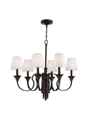 Elstead ARBOR CREEK 6x60W Brown E14 Chandelier FE-ARBOR-CREEK6