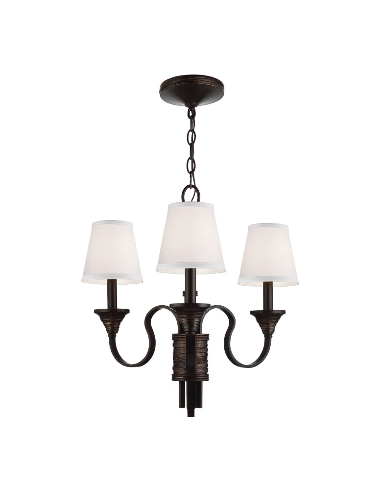 Retro chandeliers - Elstead ARBOR CREEK 3x60W Brown E14 Chandelier FE-ARBOR-CREEK3. - product kolory-swiatla.pl 1