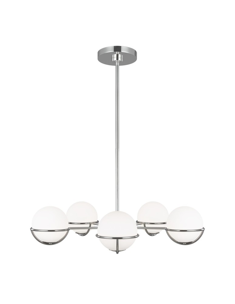 Glass sphere chandelier - Elstead APOLLO Chandelier G9 5x3W Nickel FE-APOLLO5-PN - product kolory-swiatla.pl 1