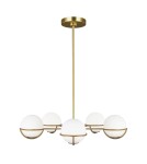 Glass sphere chandelier - Elstead APOLLO Chandelier G9 5x3W Brass FE-APOLLO5-BB - product 1