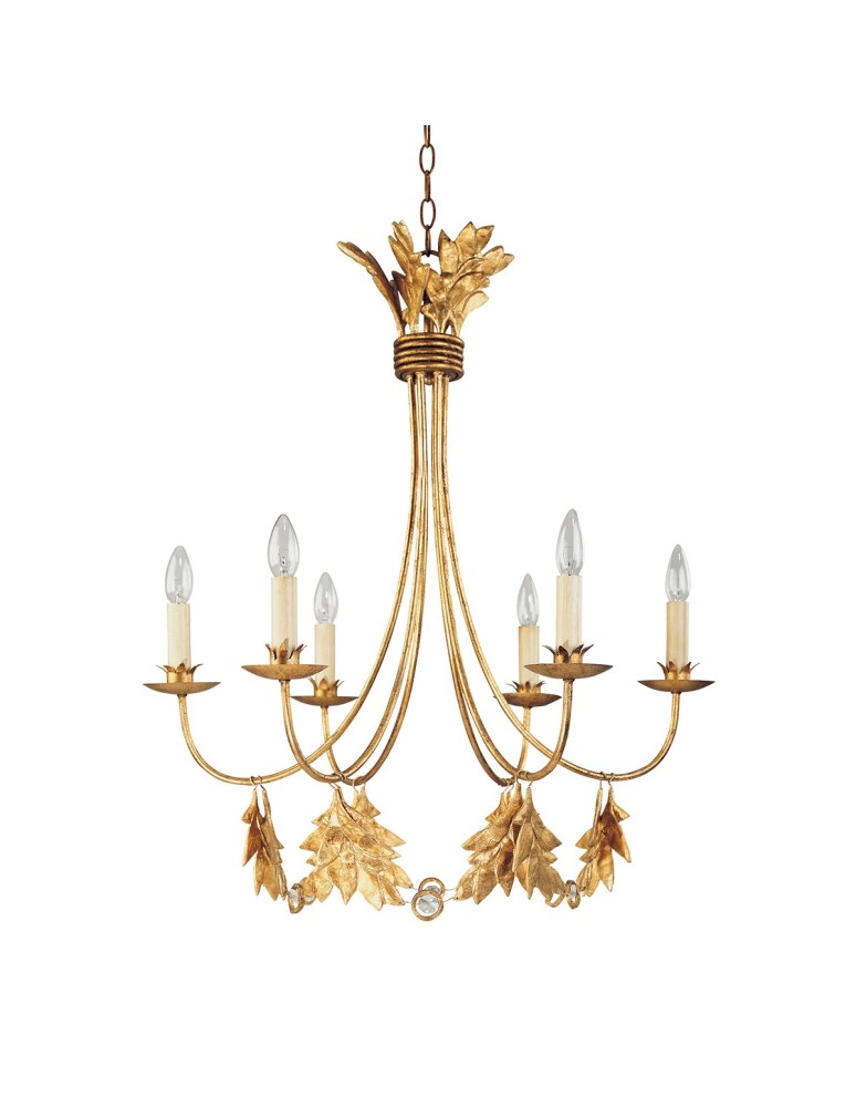 Chandelier chandeliers - Elstead SWEET OLIVE Chandelier E14 6x60W Gold FB-SWEET-OLIVE6 - product kolory-swiatla.pl 1