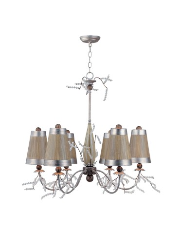 Elstead KRISTAL LUXE Chandelier E27 6x60W Silver/Graphite FB-KRISTAL-LUXE6