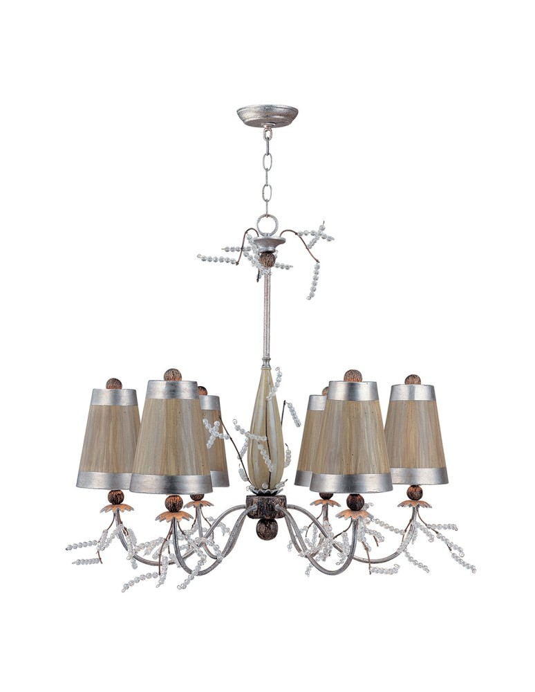 Chandelier with lampshade - Elstead KRISTAL LUXE Chandelier E27 6x60W Silver/Graphite FB-KRISTAL-LUXE6 - product kolory-swiatla.pl 1