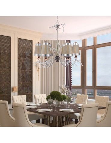 Elstead KRISTAL LUXE Chandelier E27 6x60W Silver/Graphite FB-KRISTAL-LUXE6 - product 2