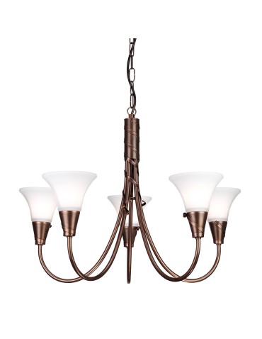 Elstead EMILY 5x60W Copper E14 Chandelier EM5-COPPER