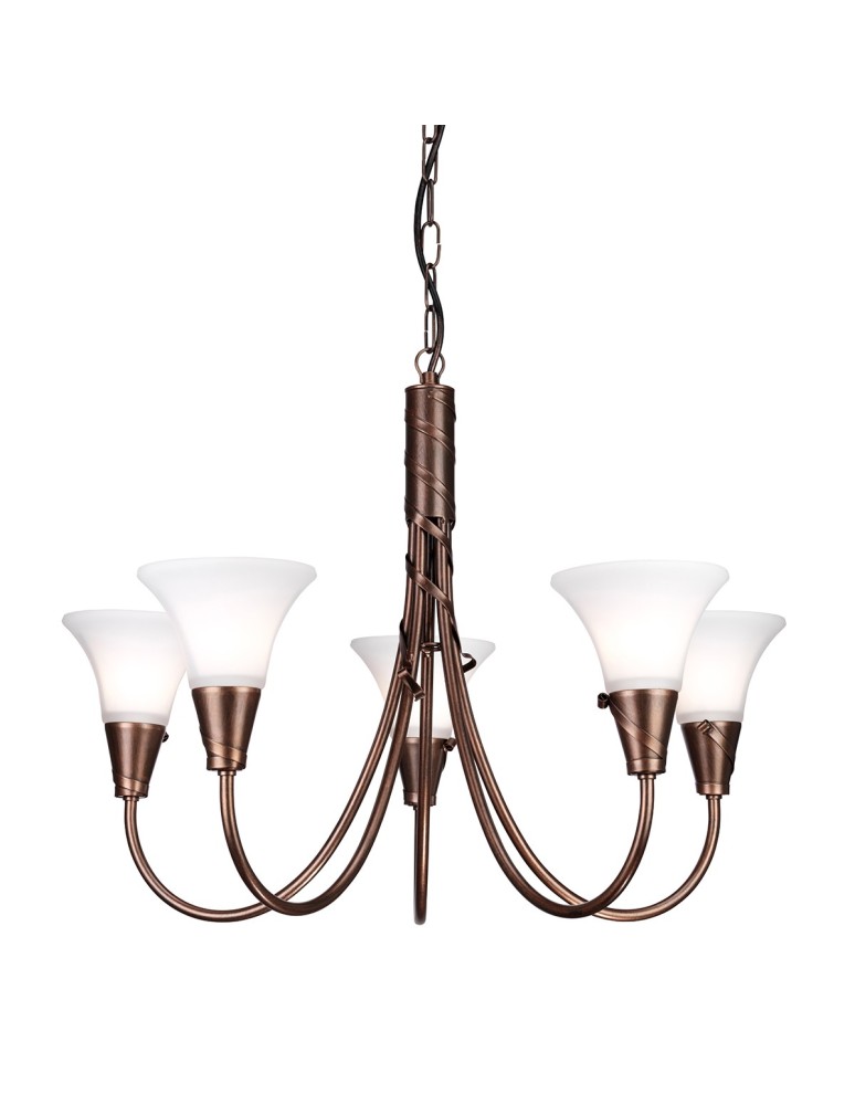 Retro chandeliers - Elstead EMILY 5x60W Copper E14 Chandelier EM5-COPPER - product kolory-swiatla.pl 1