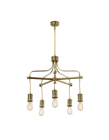Elstead DOUILLE E27 5x60W Antique Brass Chandelier DOUILLE5-AB