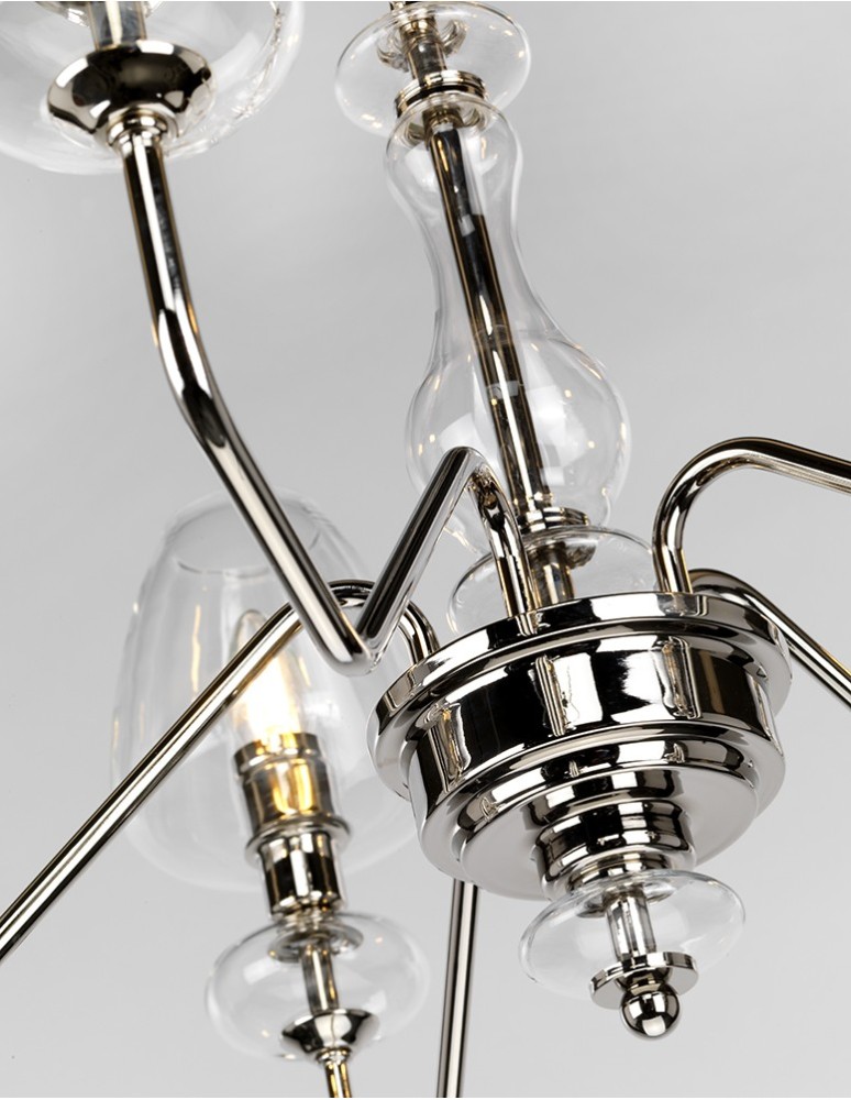 Modern chandeliers - Elstead ARMAND Chandelier E14 5x40W Steel DL-ARMAND5-PN - product kolory-swiatla.pl 2