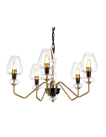 Elstead ARMAND Chandelier E14 5x40W Brass/Black DL-ARMAND5-AB