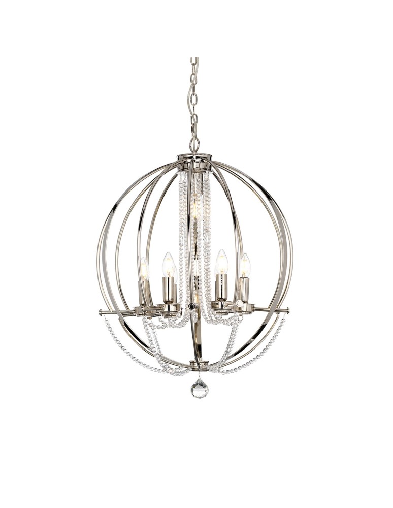 Chandeliers - Elstead CASSIE Chandelier E14+E27 6x60W+1x60W Nickel CASSIE7. - product kolory-swiatla.pl 1