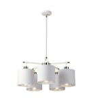 Chandelier with lampshade - Elstead BALANCE E27 5x40W White/Nickel Chandelier BALANCE5-WPN - product 1