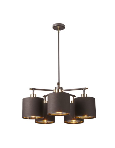 Elstead BALANCE E27 5x40W Brown/Brass Chandelier BALANCE5-BRPB