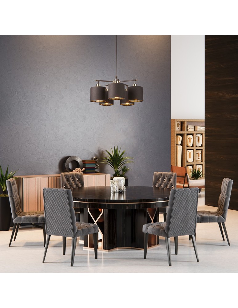 Modern chandeliers - Elstead BALANCE E27 5x40W Brown/Brass Chandelier BALANCE5-BRPB - product kolory-swiatla.pl 2