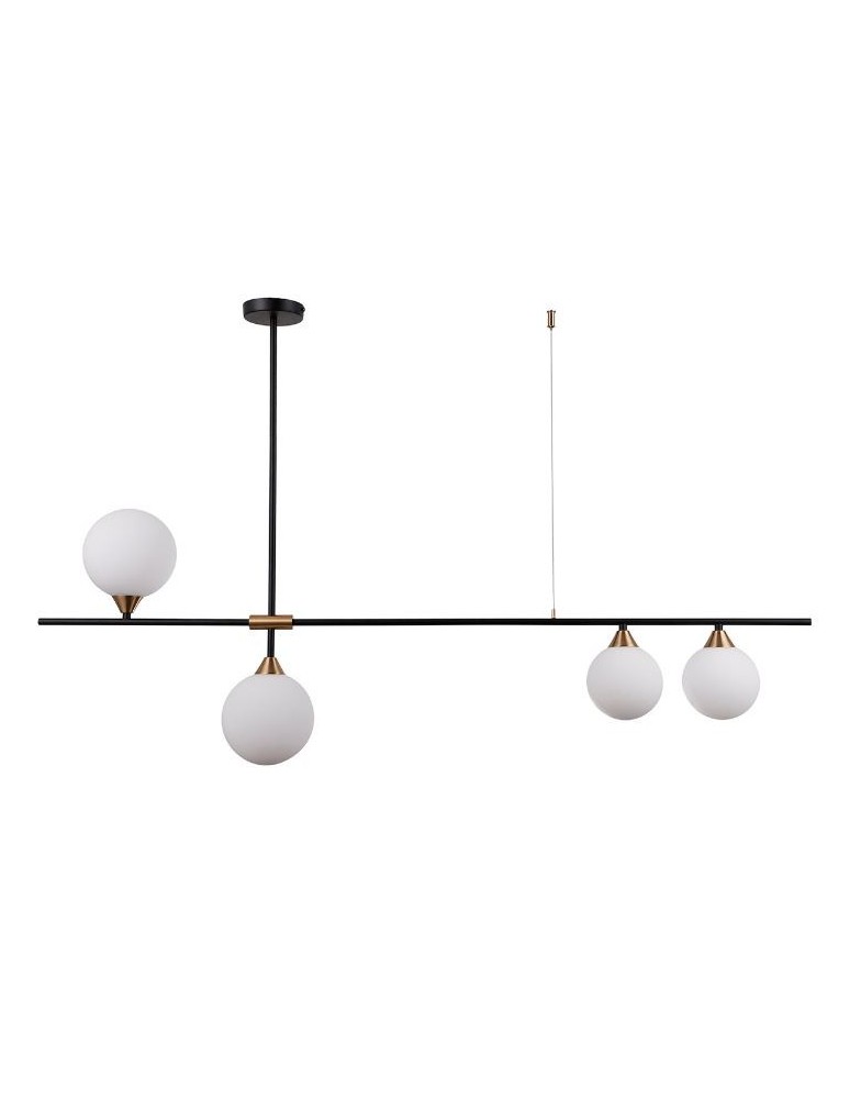 Pendant lamps - Italux Belmonte 4xG9 Pendant Black Brass PND-9152-4-OPAL - product kolory-swiatla.pl 1