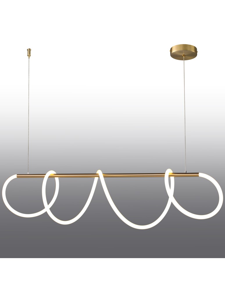 Designer pendant lamps - Step into Design FANTASIA LED pendant lamp gold 120 cm   - product kolory-swiatla.pl 2
