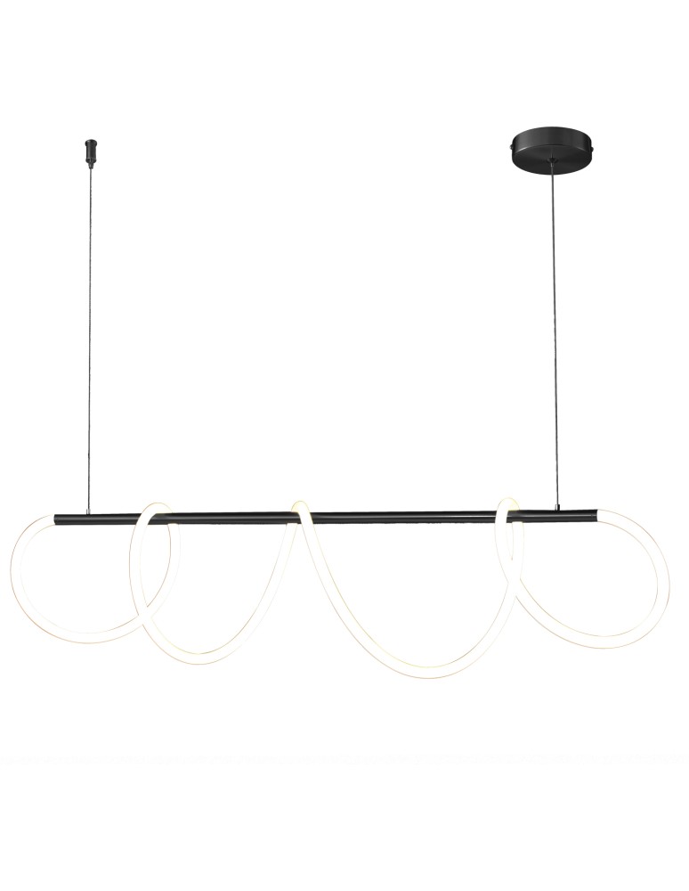 Designer pendant lamps - Step into Design FANTASIA LED pendant lamp black 120 cm   - product kolory-swiatla.pl 1
