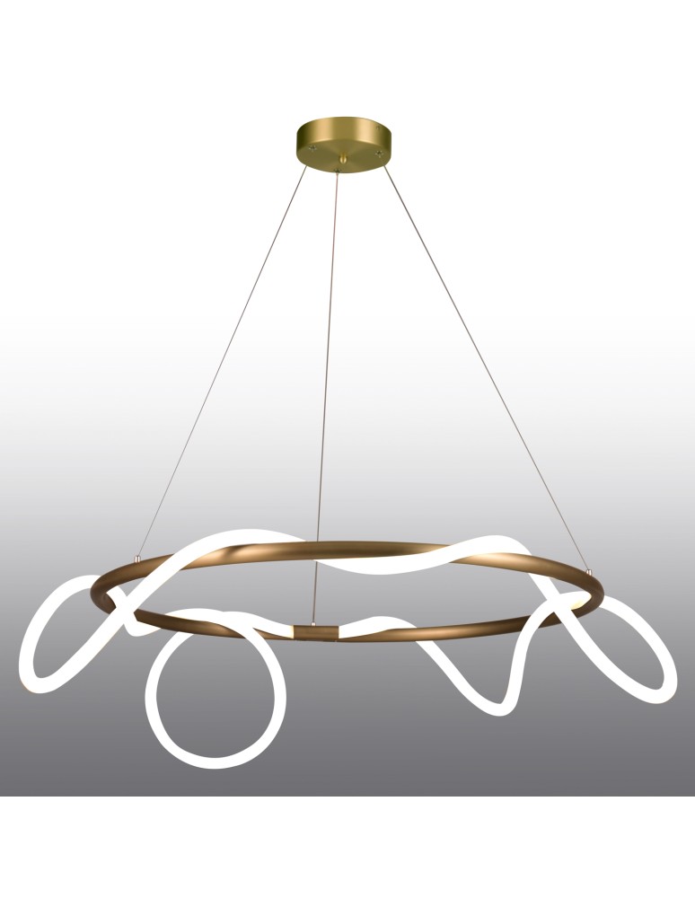 Designer pendant lamps - Step into Design FANTASIA ROUND LED pendant lamp gold 60 cm   - product kolory-swiatla.pl 3