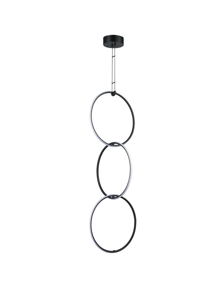 Pendant lamps circles - Step into Design COCO 3 LED pendant lamp black 40 cm   - product kolory-swiatla.pl 1