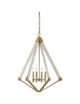 Elstead VIEW POINT Chandelier E14 4x60W Brass QZ-VIEW-POINT-L.