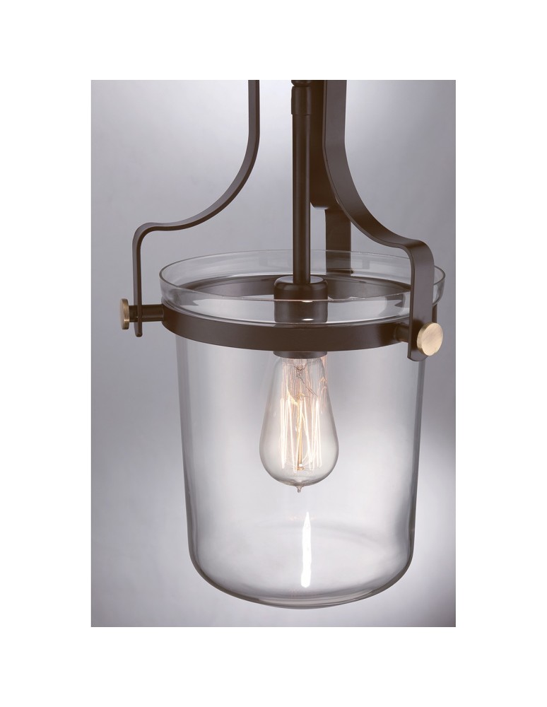 New York style pendant lamps - Elstead PENN STATION Pendant E27 1x60W Brown QZ-PENN-STATION-S-WT - product kolory-swiatla.pl 4