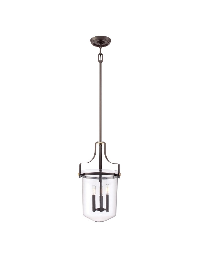 New York style pendant lamps - Elstead PENN STATION Pendant E14 3x40W Brown QZ-PENN-STATION-M-WT - product kolory-swiatla.pl 1