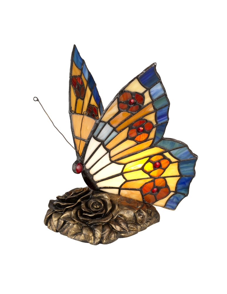 Table lamps - Elstead TIFFANY ANIMAL LAMPS Butterfly Shaped Table Lamp G9 1x3W Brown QZ-OBUTTERFLY-TL. - product kolory-swiatla.pl 1