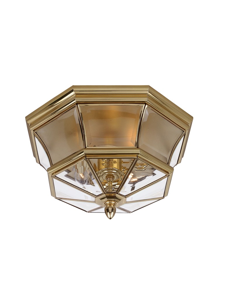 Outdoor ceiling lamps - Elstead NEWBURY Plafond E14 3x40W IP44 Brass QZ-NEWBURY-F-PB - product kolory-swiatla.pl 1