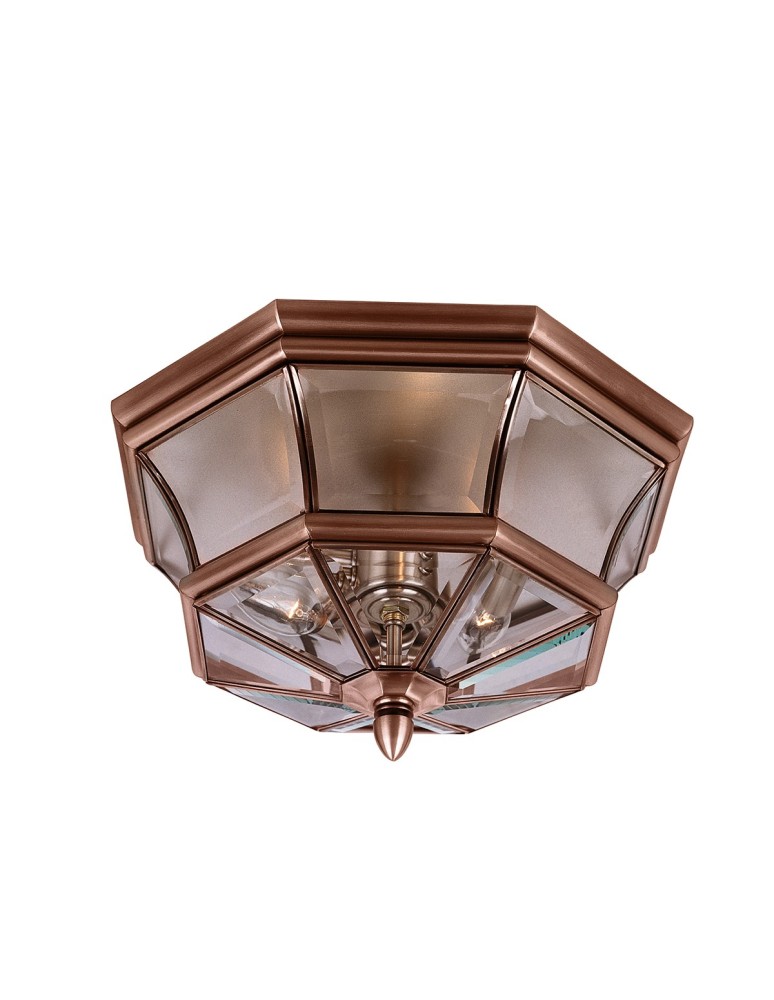 Outdoor ceiling lamps - Elstead NEWBURY Plafond E14 3x40W IP44 Copper QZ-NEWBURY-F-AC - product kolory-swiatla.pl 1
