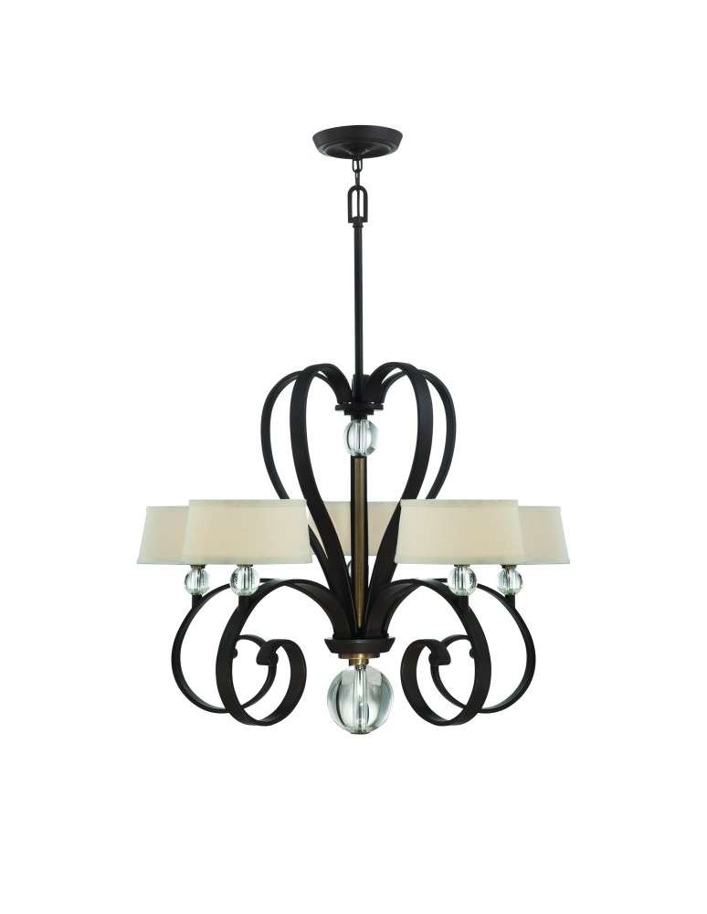 Chandeliers - Elstead MADISON MANOR Chandelier G9 5x3W Brown QZ-MADISON-MANOR5-WT - product kolory-swiatla.pl 1