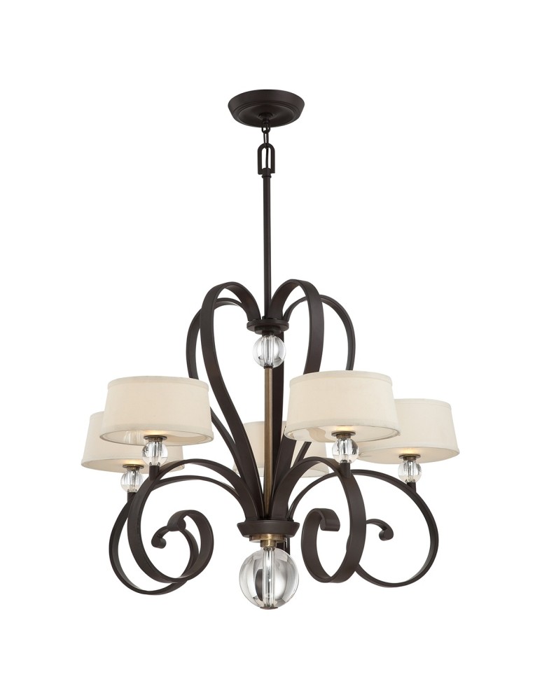 Chandeliers - Elstead MADISON MANOR Chandelier G9 5x3W Brown QZ-MADISON-MANOR5-WT - product kolory-swiatla.pl 3