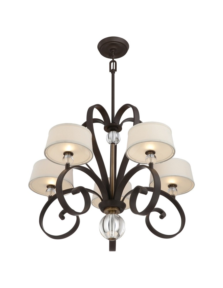 Chandeliers - Elstead MADISON MANOR Chandelier G9 5x3W Brown QZ-MADISON-MANOR5-WT - product kolory-swiatla.pl 4