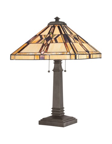 Elstead FINTON Table Lamp E27 2x60W Brown QZ-FINTON-TL