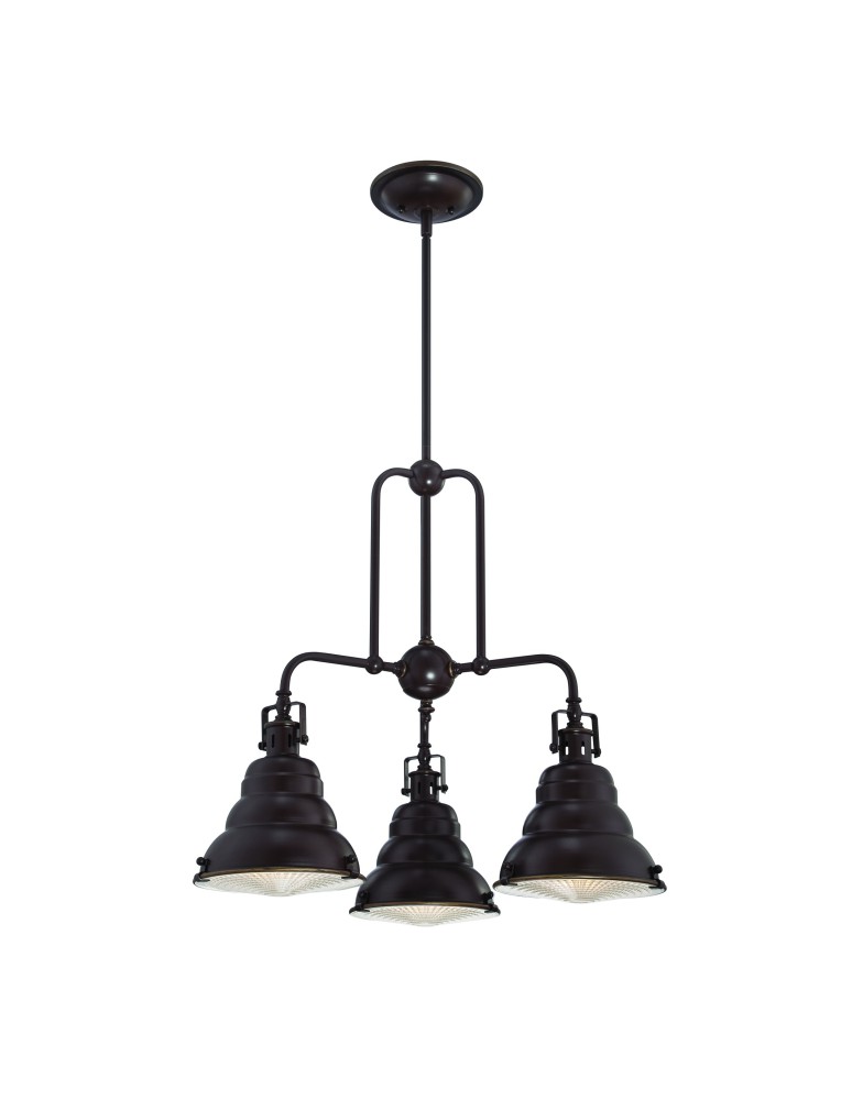 Triple pendant lamps - Elstead EASTVALE 3x60W Brown E27 Chandelier QZ-EASTVALE3 - product kolory-swiatla.pl 1