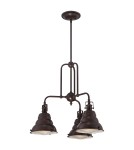 Triple pendant lamps - Elstead EASTVALE 3x60W Brown E27 Chandelier QZ-EASTVALE3 - product 4