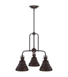 Triple pendant lamps - Elstead EASTVALE 3x60W Brown E27 Chandelier QZ-EASTVALE3 - product 5