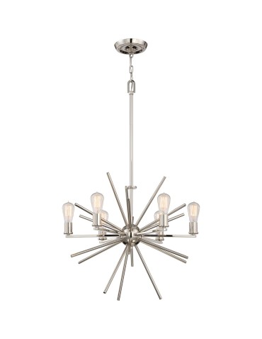 Elstead UPTOWN CARNEGIE Chandelier E27 6x60W Silver QZ-CARNEGIE6-IS.