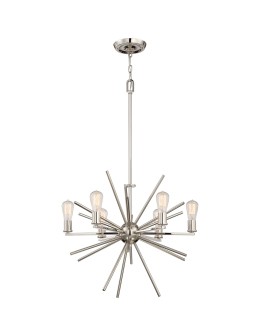 Elstead UPTOWN CARNEGIE Chandelier E27 6x60W Silver QZ-CARNEGIE6-IS.