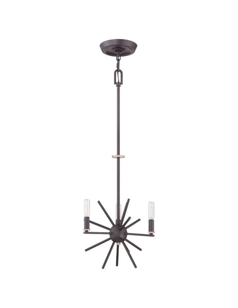 Chandeliers - Elstead CARNEGIE 3x60W Brown E14 Chandelier QZ-CARNEGIE3 - product kolory-swiatla.pl 2