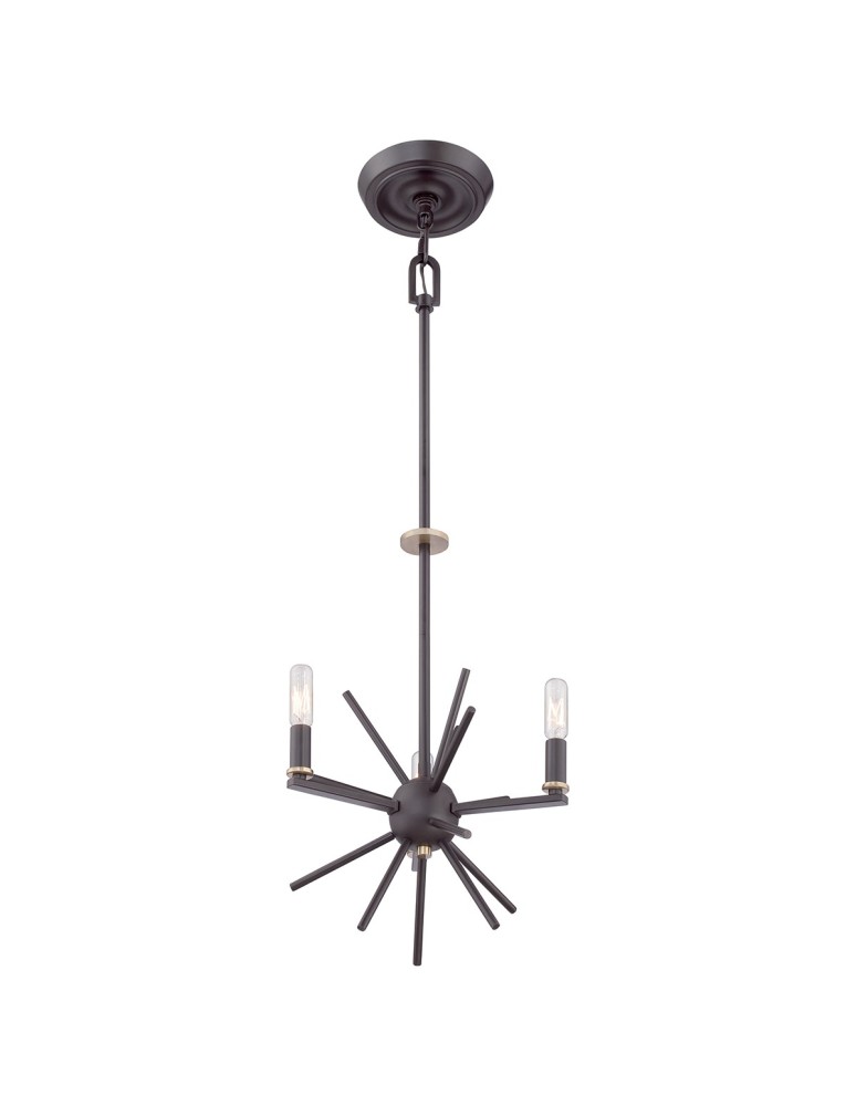 Chandeliers - Elstead CARNEGIE 3x60W Brown E14 Chandelier QZ-CARNEGIE3 - product kolory-swiatla.pl 3