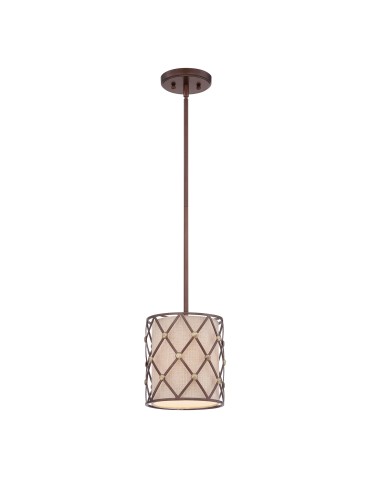 Elstead BROWN LATTICE Pendant E27 1x100W Copper QZ-BROWN-LATTICE-P-S