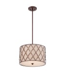 Pendant lamps - Elstead BROWN LATTICE Pendant E27 3x100W Copper QZ-BROWN-LATTICE-P-M - product 1