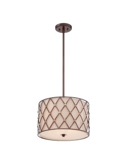 Elstead BROWN LATTICE Wisząca E27 3x100W Miedziany QZ-BROWN-LATTICE-P-M