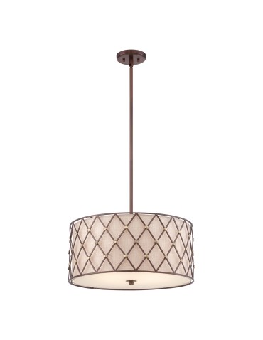 Elstead BROWN LATTICE Pendant E27 4x100W Copper QZ-BROWN-LATTICE-P-L-L