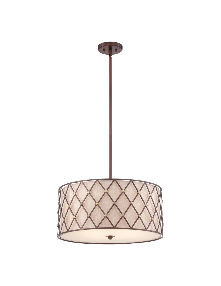 Pendant lamps - Elstead BROWN LATTICE Pendant E27 4x100W Copper QZ-BROWN-LATTICE-P-L-L - product kolory-swiatla.pl 1