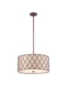 Elstead BROWN LATTICE Pendant E27 4x100W Copper QZ-BROWN-LATTICE-P-L-L