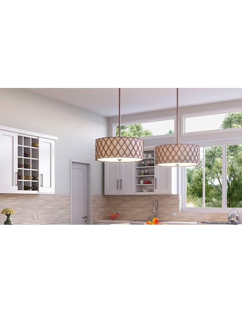 Pendant lamps - Elstead BROWN LATTICE Pendant E27 4x100W Copper QZ-BROWN-LATTICE-P-L-L - product kolory-swiatla.pl 2